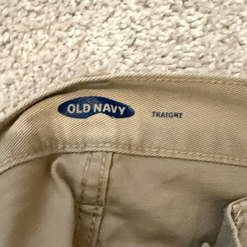 Old Navy Beige Straight-Leg Trousers - Picture 1 of 5